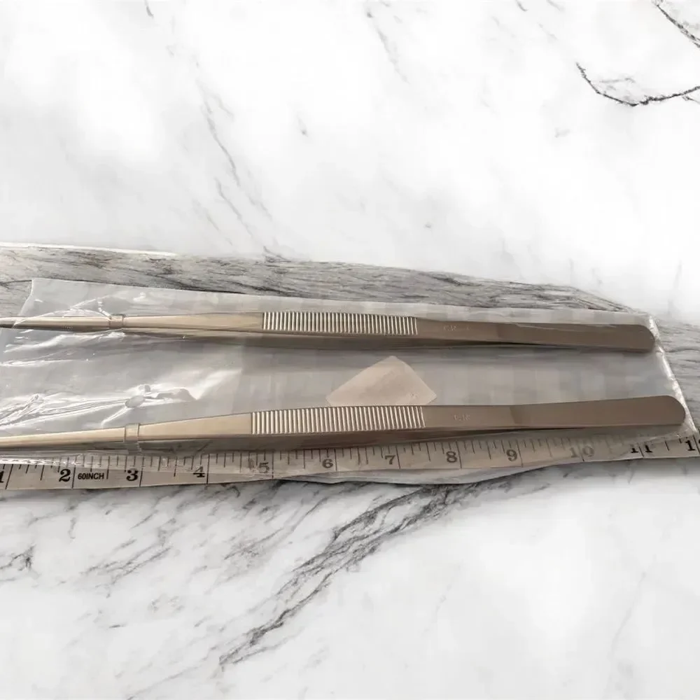 STAINLESS STEEL FOOD TWEEZERS